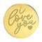 Cupake Topper - I Love You - Gold - acrylic mirror topper