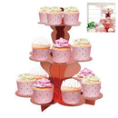 Cupcake Stand - Rose Gold 3 tier cardboard dessert stand