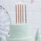 Candles:  Rose Gold 12cm Tall Candles - 12pk