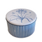 Cake Storage Tin - China Blue Etchings & Roses - 22cm (Medium) Round - by Sanderson