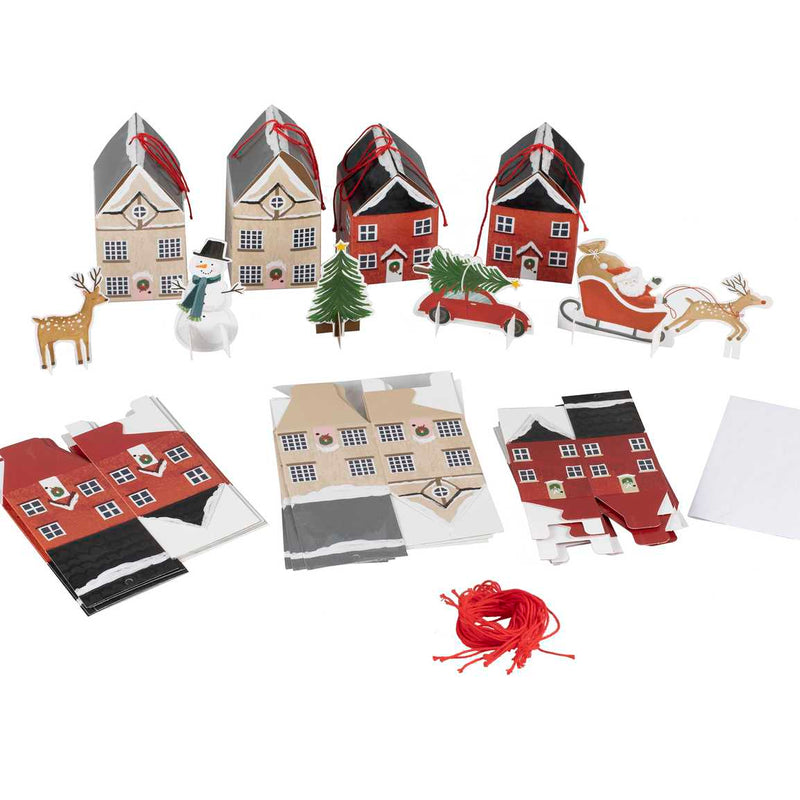 Gift Boxes - Village Houses Advent Calender 24 Box Set