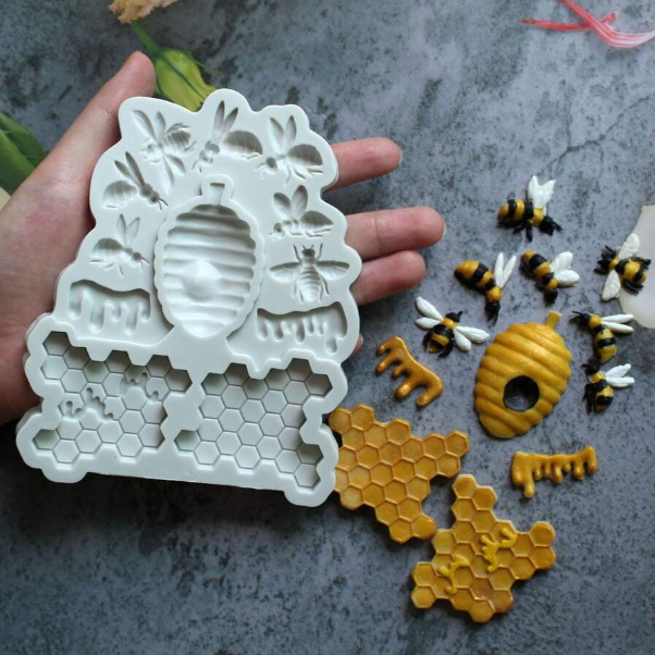 Silicone Mould - Bee Hives & Honeycomb Drips