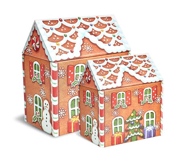 Cookie / Biscuit Storage Tin - Gingerbread House (Large)