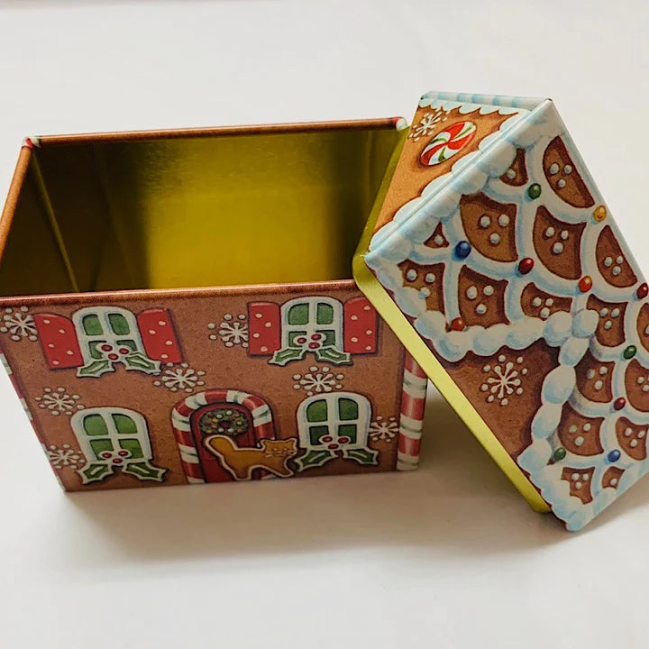 Cookie / Biscuit Storage Tin - Gingerbread House (Small)