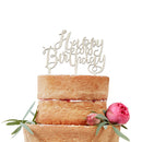 Cake Topper - Happy Birthday Boho Wooden Cake Topper