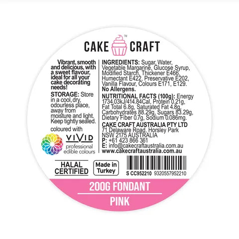 Cake Craft RTR Fondant 200g - Pink