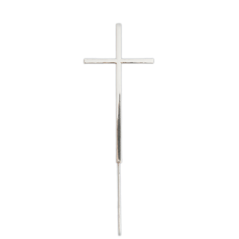 Cake Topper - Cross - Silver Fine - Metal Plated