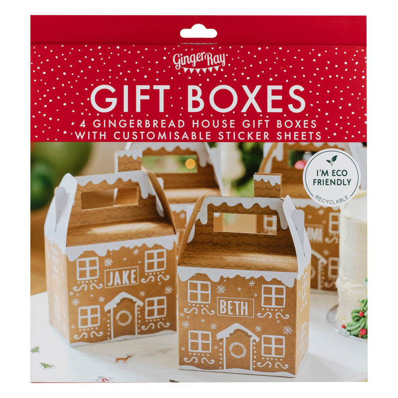 Gift Boxes - Gingerbread House Loot / Gift Boxes (Customisable) - 4pk
