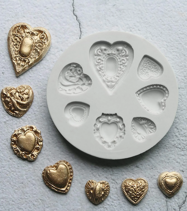 Silicone Mould - Hearts & Lockets