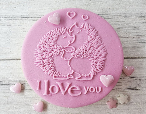 Debosser - Hedgehogs I Love You (Valentine's Cookie / Fondant Embosser)