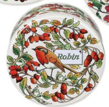 Cake Storage Tin - Birds in Hedgerow Robin 19cm (Small) Round - by Emma Bridgewater