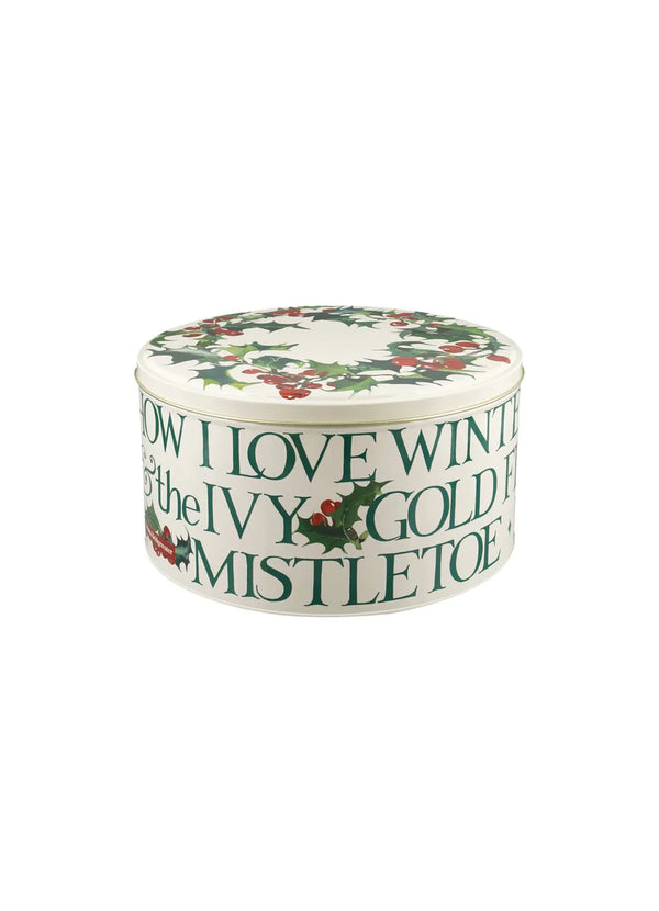Cake Storage Tin - Emma Bridgewater's Christmas Holly Round Cake Tin - Medium