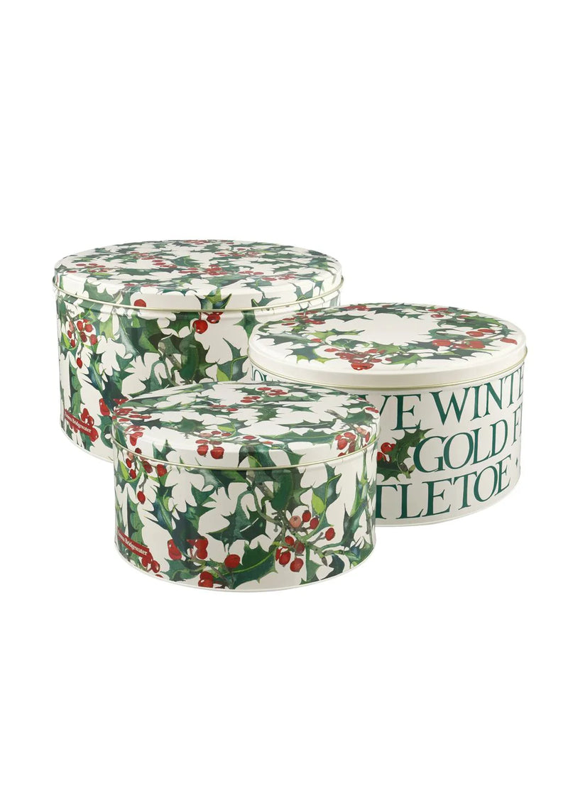 Cake Storage Tin - Emma Bridgewater's Christmas Holly Round Cake Tin - Medium