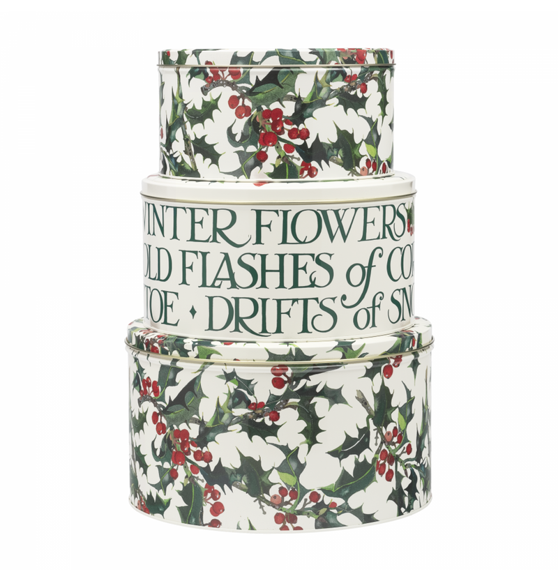 Cake Storage Tin - Emma Bridgewater's Christmas Holly Round Cake Tin - Small