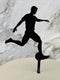 Cake Topper - Silhouette Soccer Player (Black Acrylic Cake Topper)