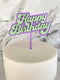 Cake Topper - Groovy Happy Birthday (Mauve/Wasabi Acrylic Cake Topper)