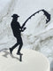 Cake Topper - Silhouette Fisherman (Black Acrylic Cake Topper)