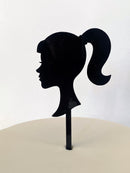 Cake Topper -  Barbie Silhouette - Black (Acrylic Cake Topper)
