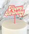 Cake Topper - Groovy Happy Birthday (Strawberry/Cream Acrylic Cake Topper)