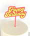 Cake Topper - Groovy Happy Birthday (Strawberry/Butter Acrylic Cake Topper)