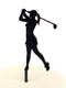 Cake Topper - Silhouette Lady Golfer (Black Acrylic Cake Topper)