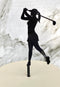 Cake Topper - Silhouette Lady Golfer (Black Acrylic Cake Topper)