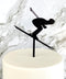 Cake Topper - Silhouette Snow Skier (Black Acrylic Cake Topper)