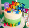 Cake Topper - Lego Happy Birthday - Rainbow Colours