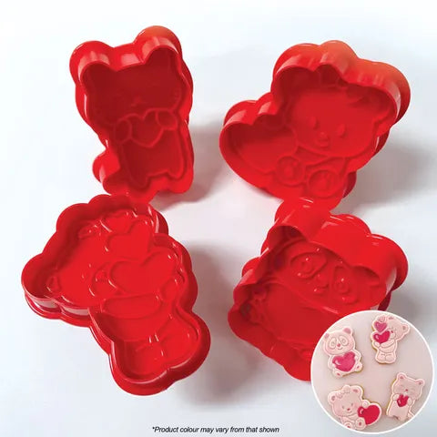 Plunger Cutters - Valentine Animals with Hearts (embossing cutters)