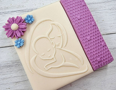 Debosser - A Mother's Hug (Line Art Cookie / Fondant Embosser)