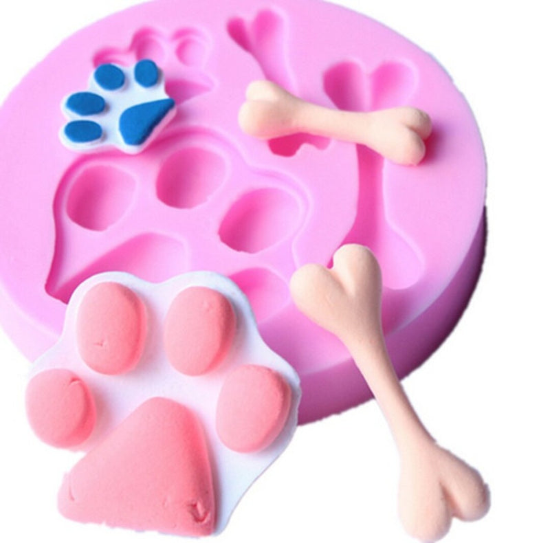 Silicone Mould - Paw Print & Bones