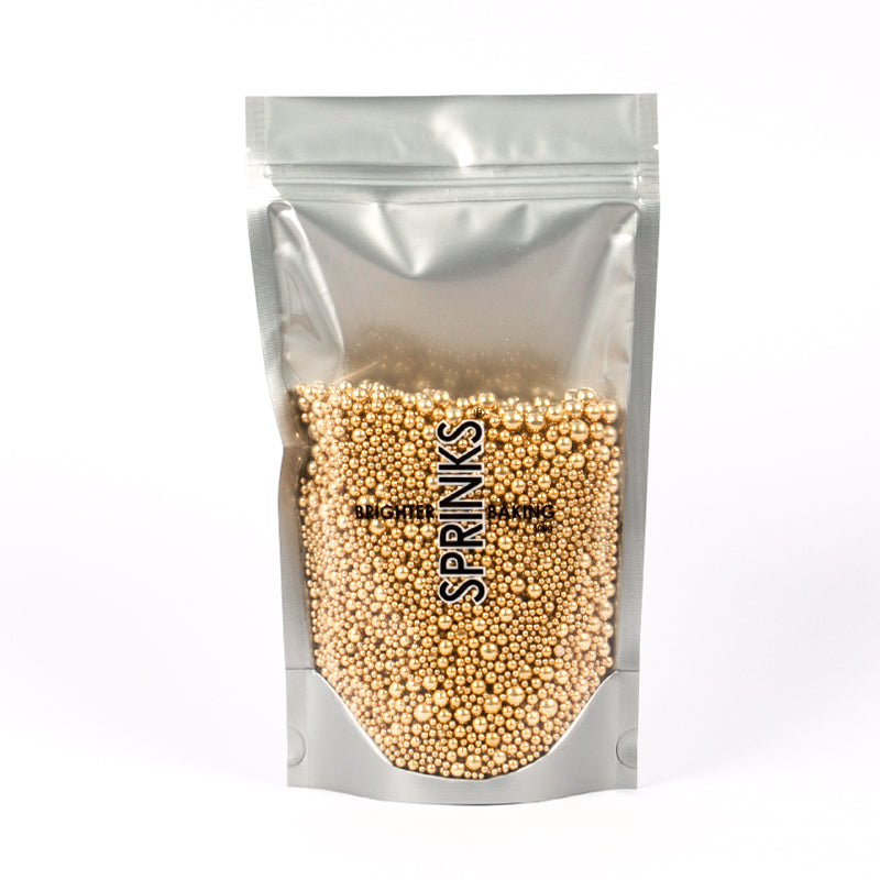 Sprinkles - Bubble Bubble Cachous/Sprinkle Mix - SHINY GOLD - BULK 500g