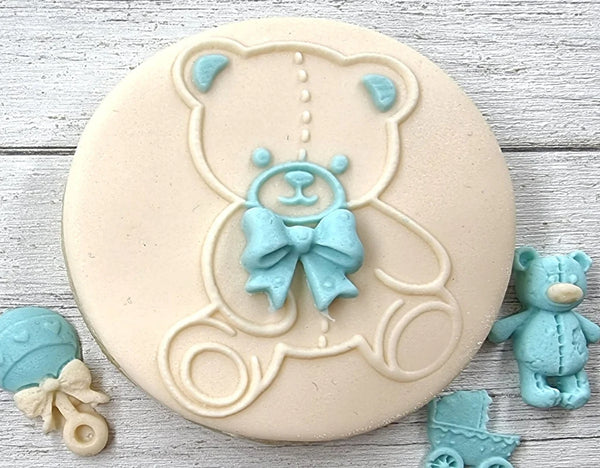 Debosser - Stitched Teddy Bear (Cookie / Fondant Embosser)