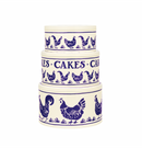 Cake Storage Tin - Emma Bridgewater's Blue Hen Round Cake Tin - Large