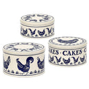 Cake Storage Tin - Emma Bridgewater's Blue Hen Round Cake Tin - Large