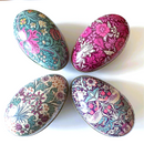 Trinket Treats Tin - William Morris - Ornate Painted Egg Shaped Tin (Easter)