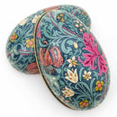 Trinket Treats Tin - William Morris - Ornate Painted Egg Shaped Tin (Easter)