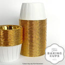 Cupcake Cases - Cupcake Baking Cups / Liners 50 PK - White & Gold