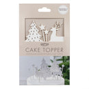 Cake Topper - Woodland Christmas 7pc Set (White Wood)