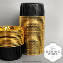 Cupcake Cases - Cupcake Baking Cups / Liners 50 PK - Black & Gold