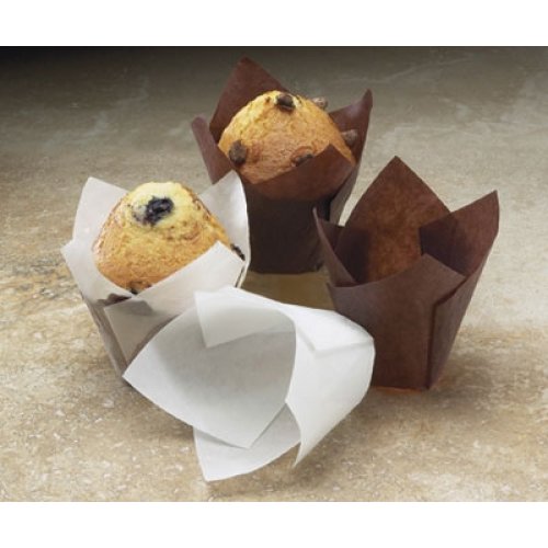 Muffin Tulip / Cafe Wrappers: White Large Texas 250pk