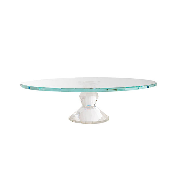 Cake Stand - Crystal Glass Round Cake Pedestal - 14 inch
