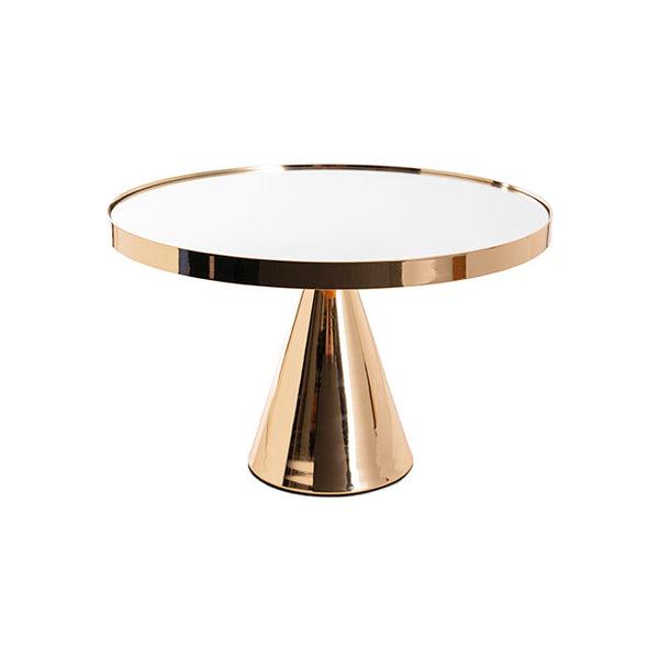 Cake Stand - Gold Modern Metal Round Cake Pedestal - 10 inch