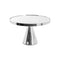 Cake Stand - Silver Modern Metal Round Cake Pedestal - 10 inch