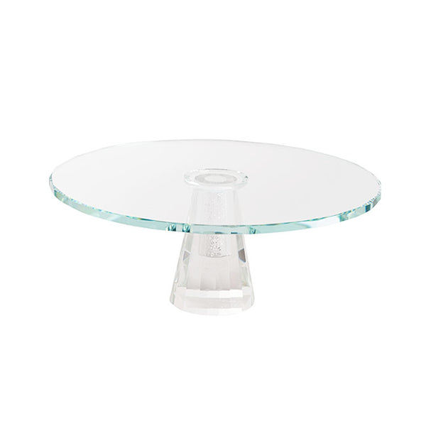 Cake Stand - Crystal Glass Round Cake Low Rise Pedestal - 12 inch