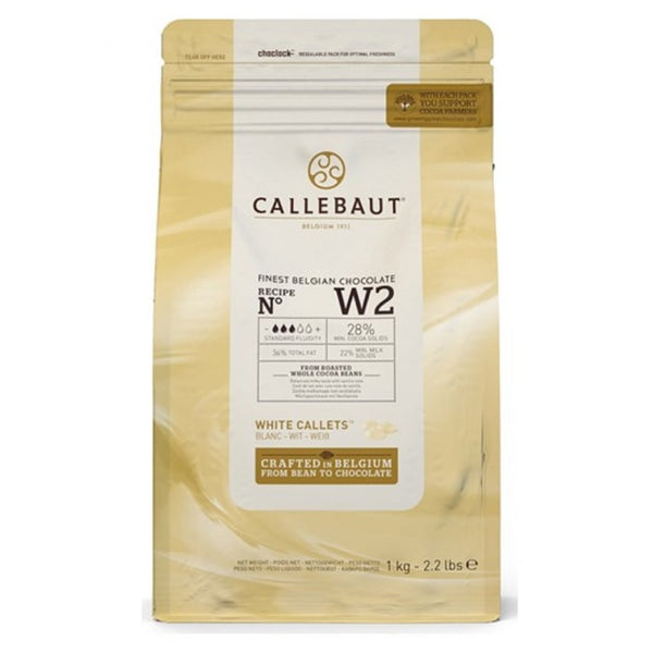 Callebaut White Couverture Chocolate Callets (Melts) 28% - 1kg