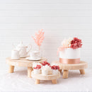 16 inch Footed Natural Timber Rustic Cake Display Stand