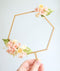 Hexagon - Wood Garland Floral Frame- Sweet Stamp