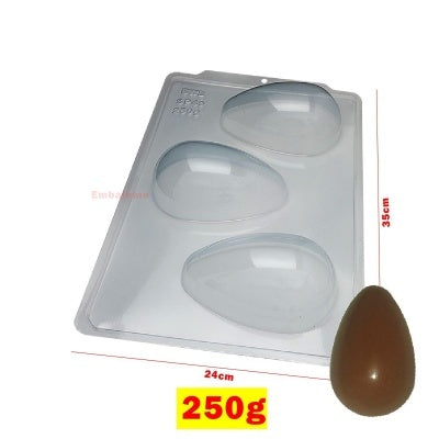 Chocolate Mould - Smooth Easter Egg 250g - 3 Piece Mould