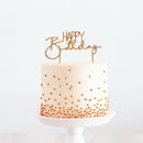 Cake Topper - Happy Birthday (V2) - Rose Gold Plated